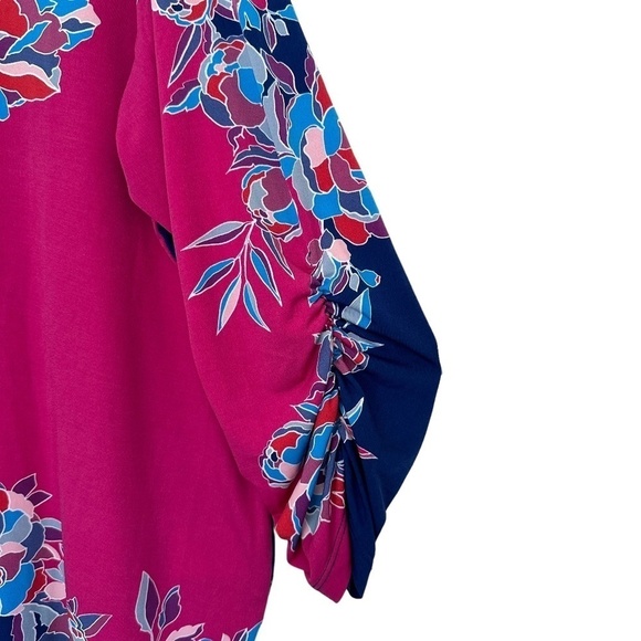Susan Graver Women's Size Petite US 2XP Tunic Length  Floral Print Round Neck - Picture 6 of 16